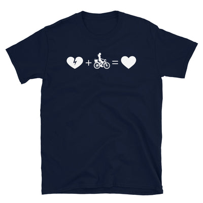 Gebrochenes Herz, Herz Und Radfahren 2 - T-Shirt (Unisex) fahrrad Navy