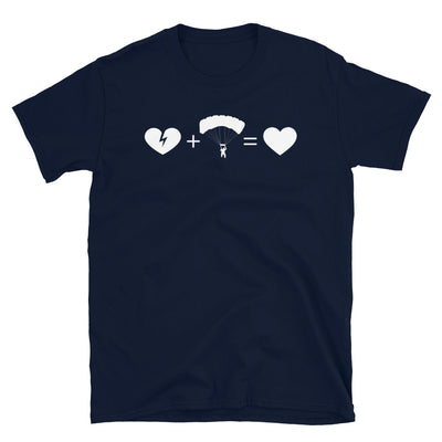 Gebrochenes Herz Und Paragliding - T-Shirt (Unisex) berge Navy