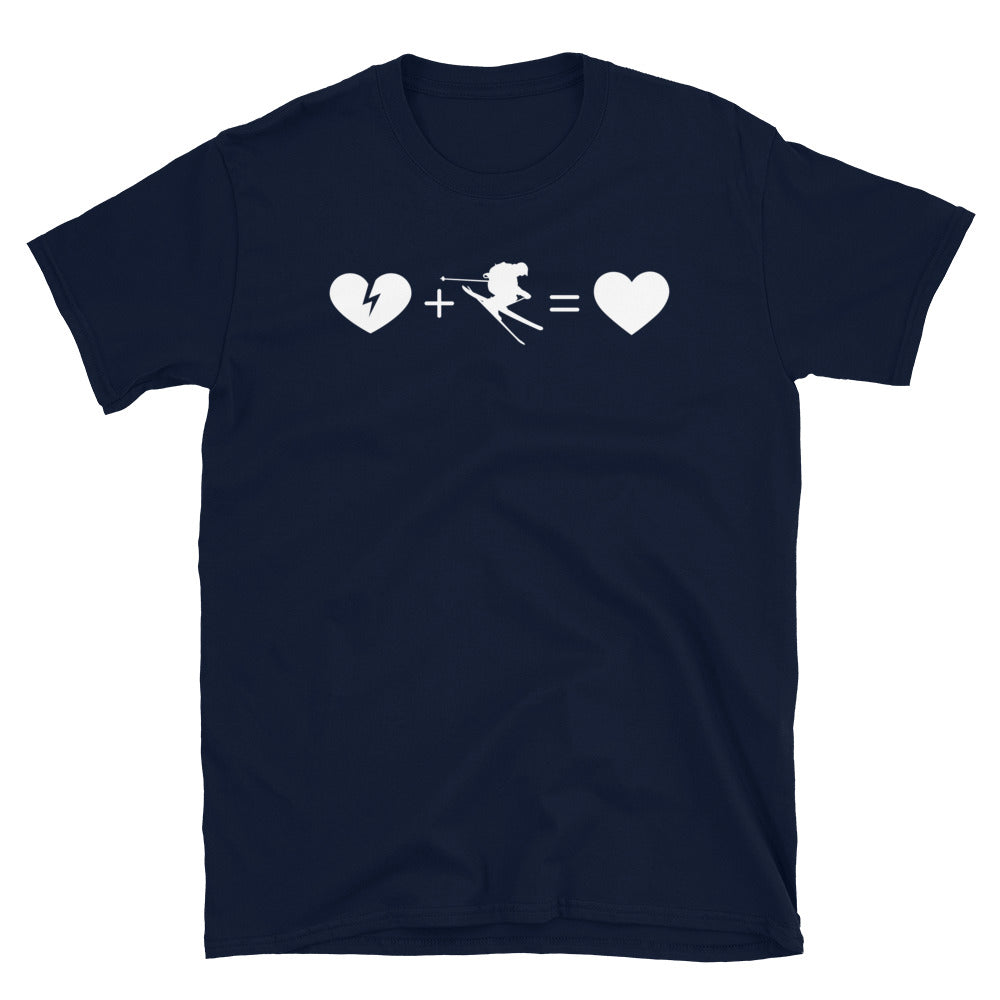 Gebrochenes Herz Und Skifahren - T-Shirt (Unisex) klettern ski Navy