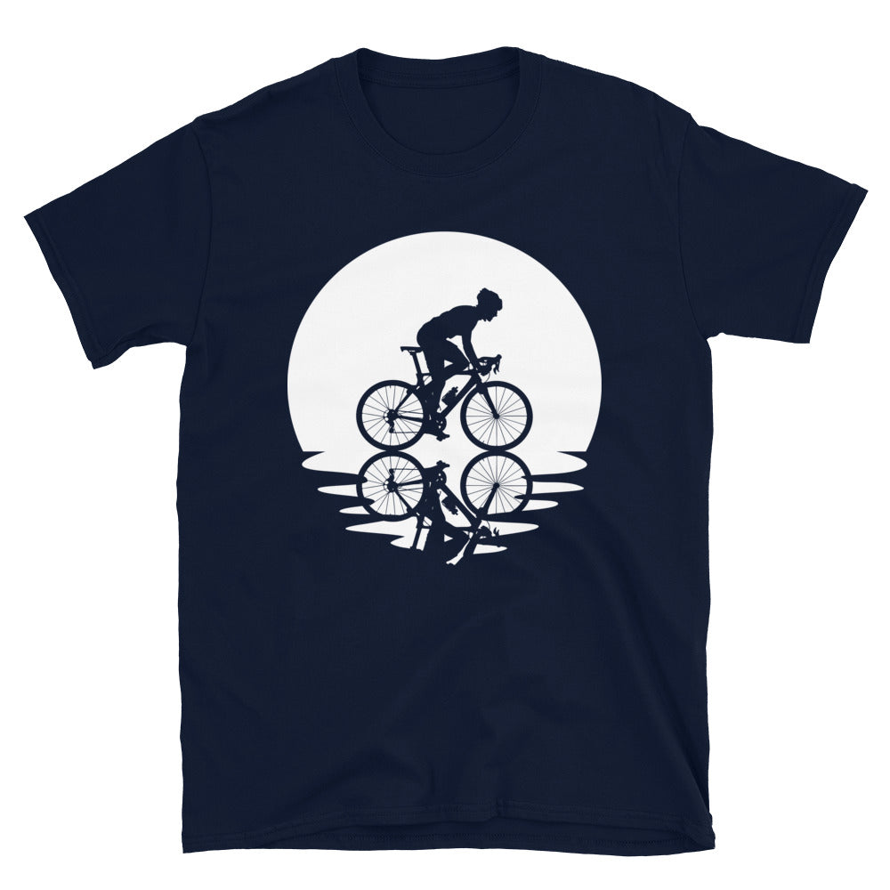 Kreis Und Spiegelung – Mann Radelt - T-Shirt (Unisex) fahrrad Navy