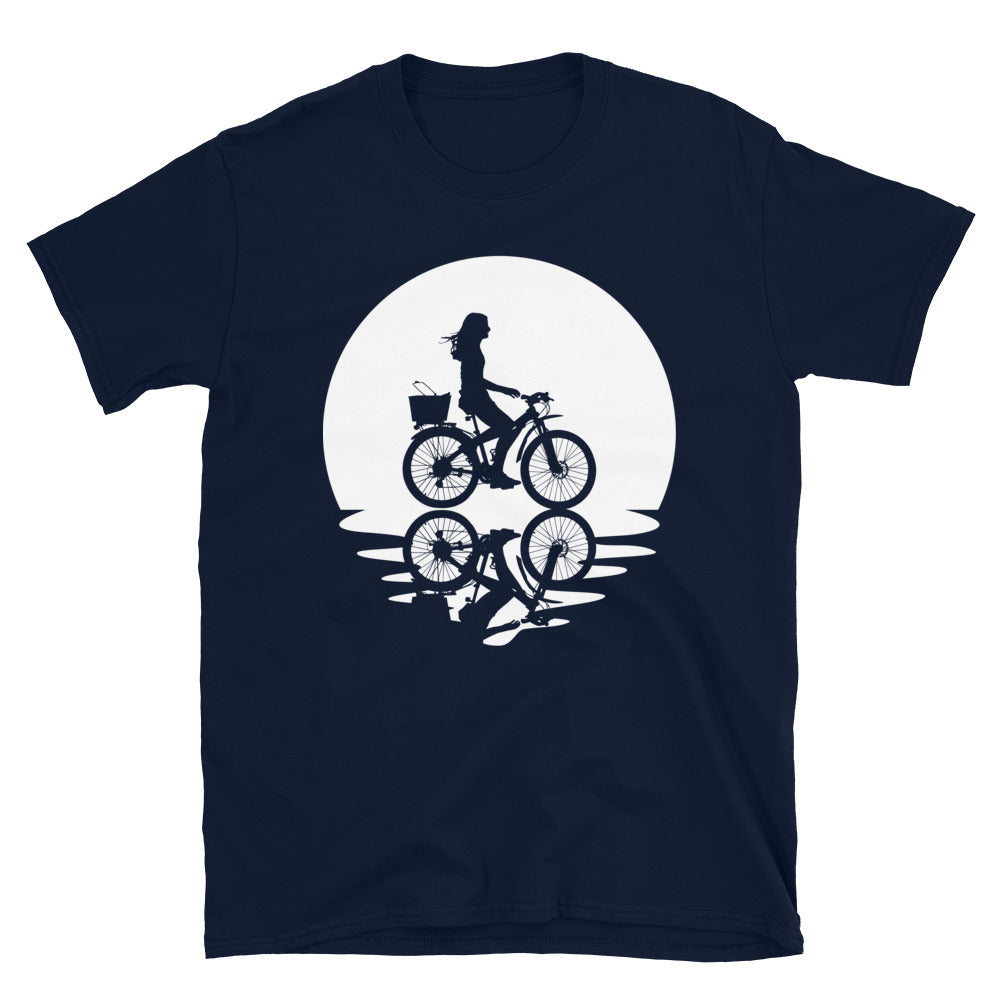 Kreis Und Spiegelung – Weibliches Radfahren - T-Shirt (Unisex) fahrrad Navy