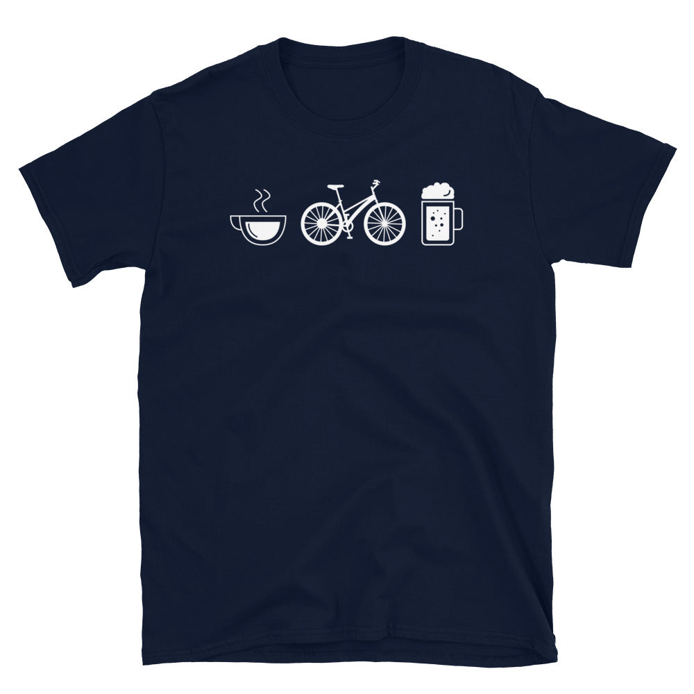 Kaffee, Bier Und Fahrrad - T-Shirt (Unisex) fahrrad Navy