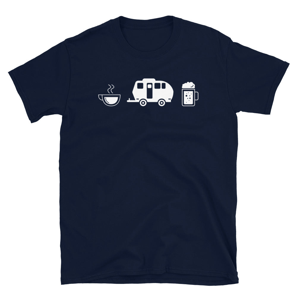Kaffee, Bier Und Camping - T-Shirt (Unisex) camping Navy