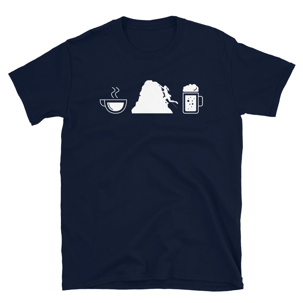 Kaffee, Bier Und Klettern - T-Shirt (Unisex) klettern Navy