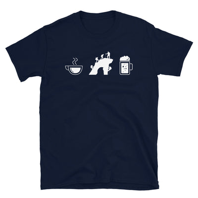 Kaffee, Bier Und Klettern - T-Shirt (Unisex) klettern Navy