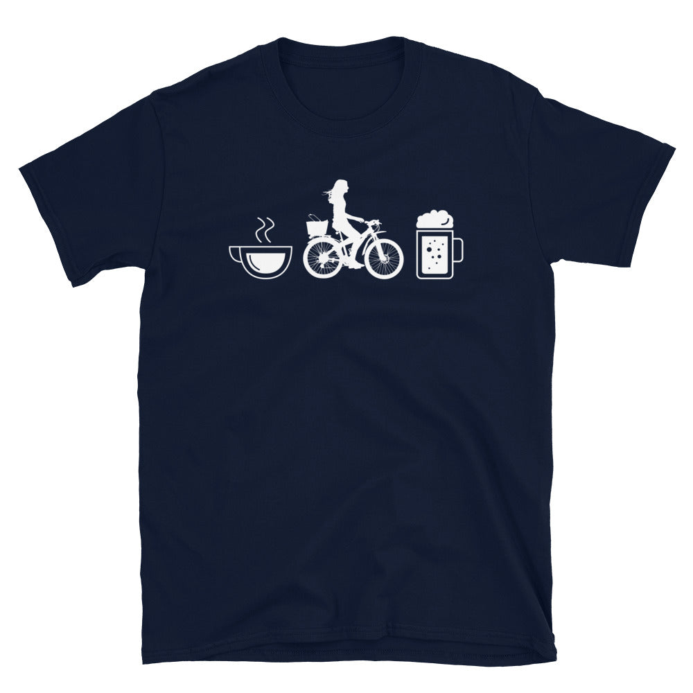 Kaffee, Bier Und Radfahren - T-Shirt (Unisex) fahrrad Navy