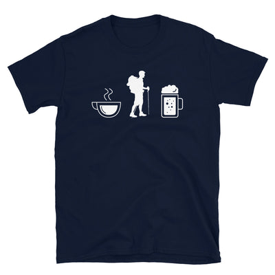 Kaffee, Bier Und Wandern - T-Shirt (Unisex) wandern Navy