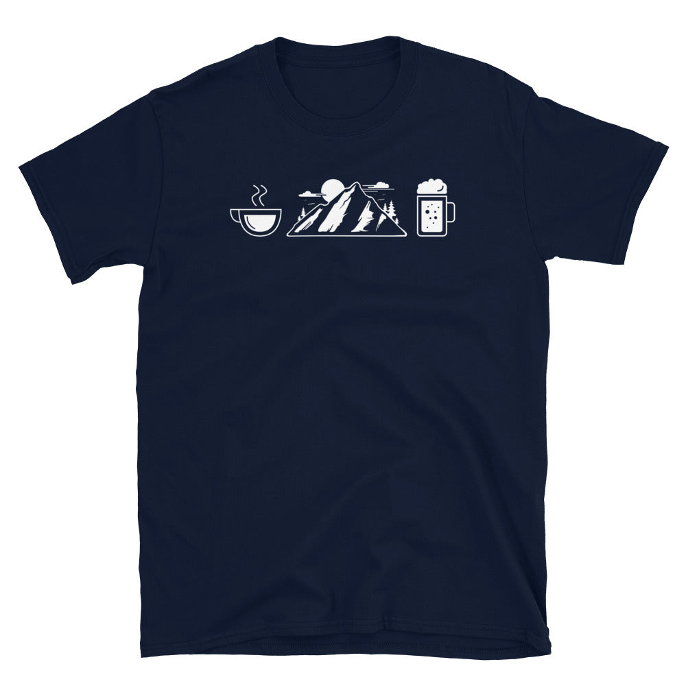 Kaffee, Bier Und Berg - T-Shirt (Unisex) fahrrad Navy