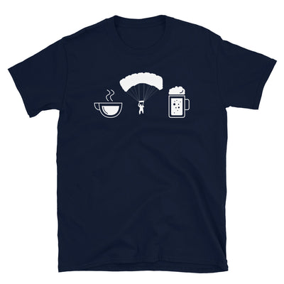 Kaffee, Bier Und Paragliding - T-Shirt (Unisex) fahrrad Navy