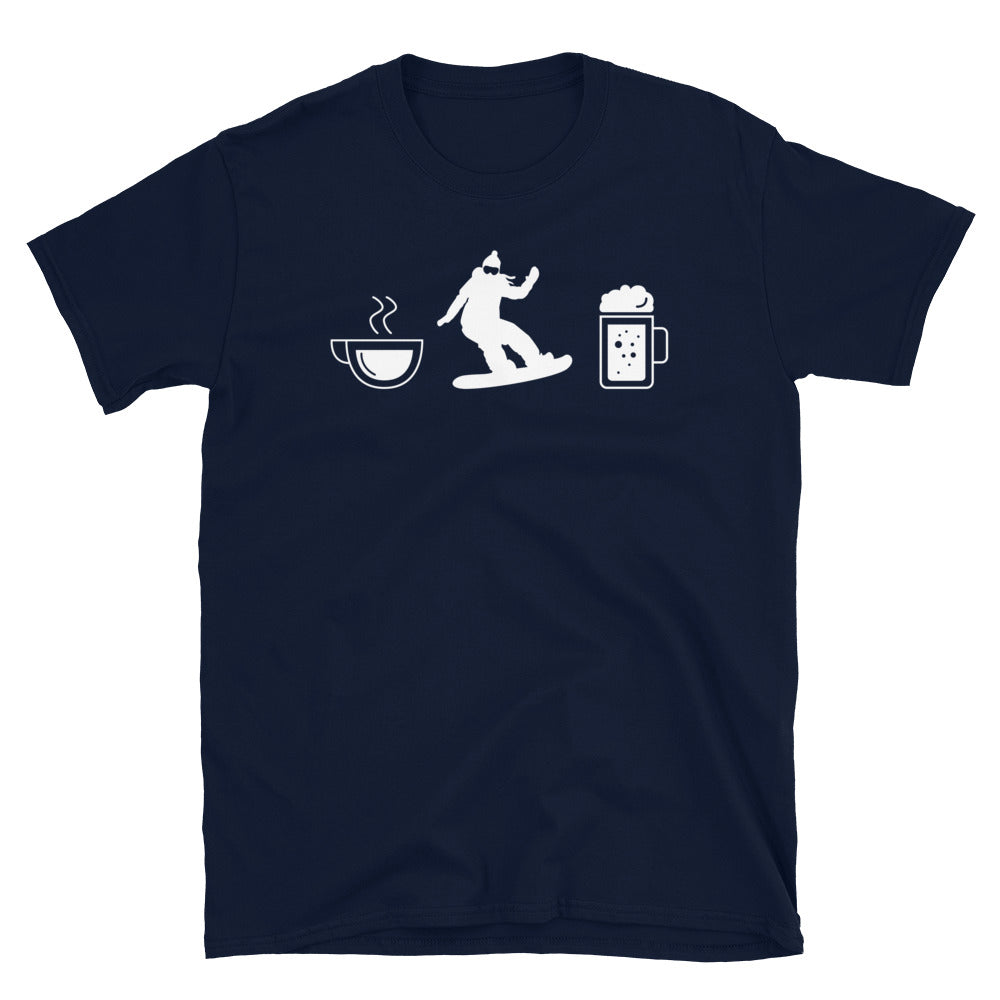 Kaffee, Bier Und Snowboarden - T-Shirt (Unisex) snowboarden Navy
