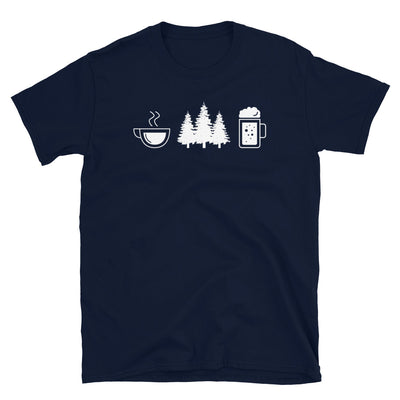 Kaffee, Bier Und Bäume - T-Shirt (Unisex) camping Navy