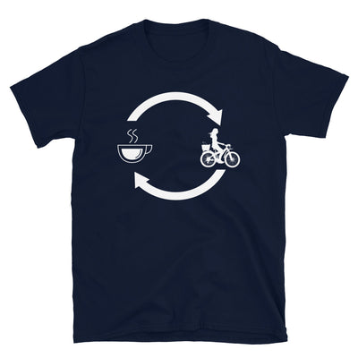 Kaffee, Pfeile Laden Und Radfahren 2 - T-Shirt (Unisex) fahrrad Navy
