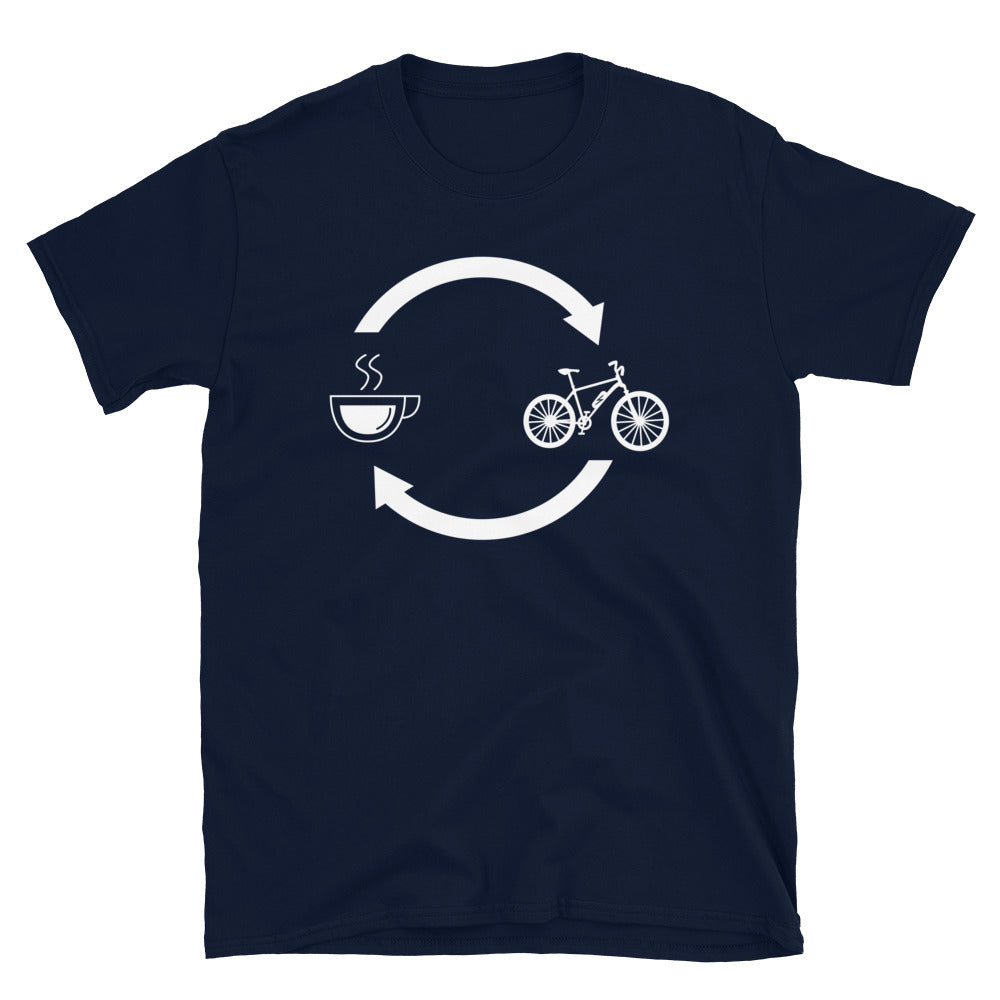 Kaffee, Ladepfeile Und E-Bike - T-Shirt (Unisex) e-bike Navy