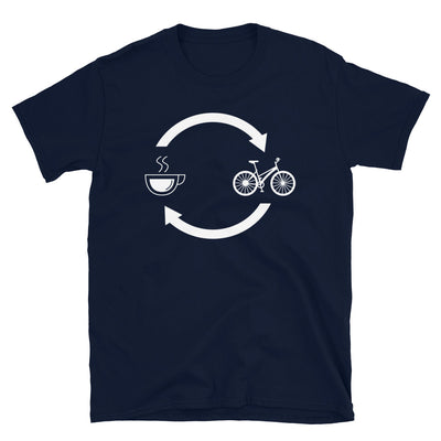 Kaffee, Pfeile Laden Und Radfahren - T-Shirt (Unisex) fahrrad Navy