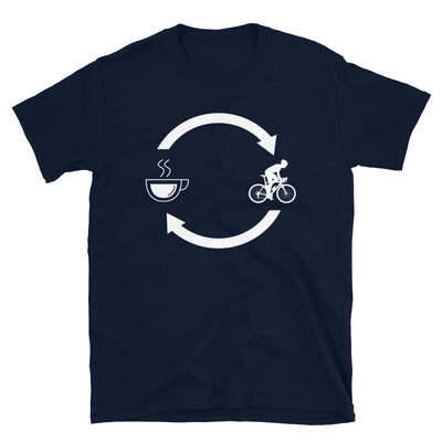 Kaffee, Pfeile Laden Und Radfahren 1 - T-Shirt (Unisex) fahrrad Navy