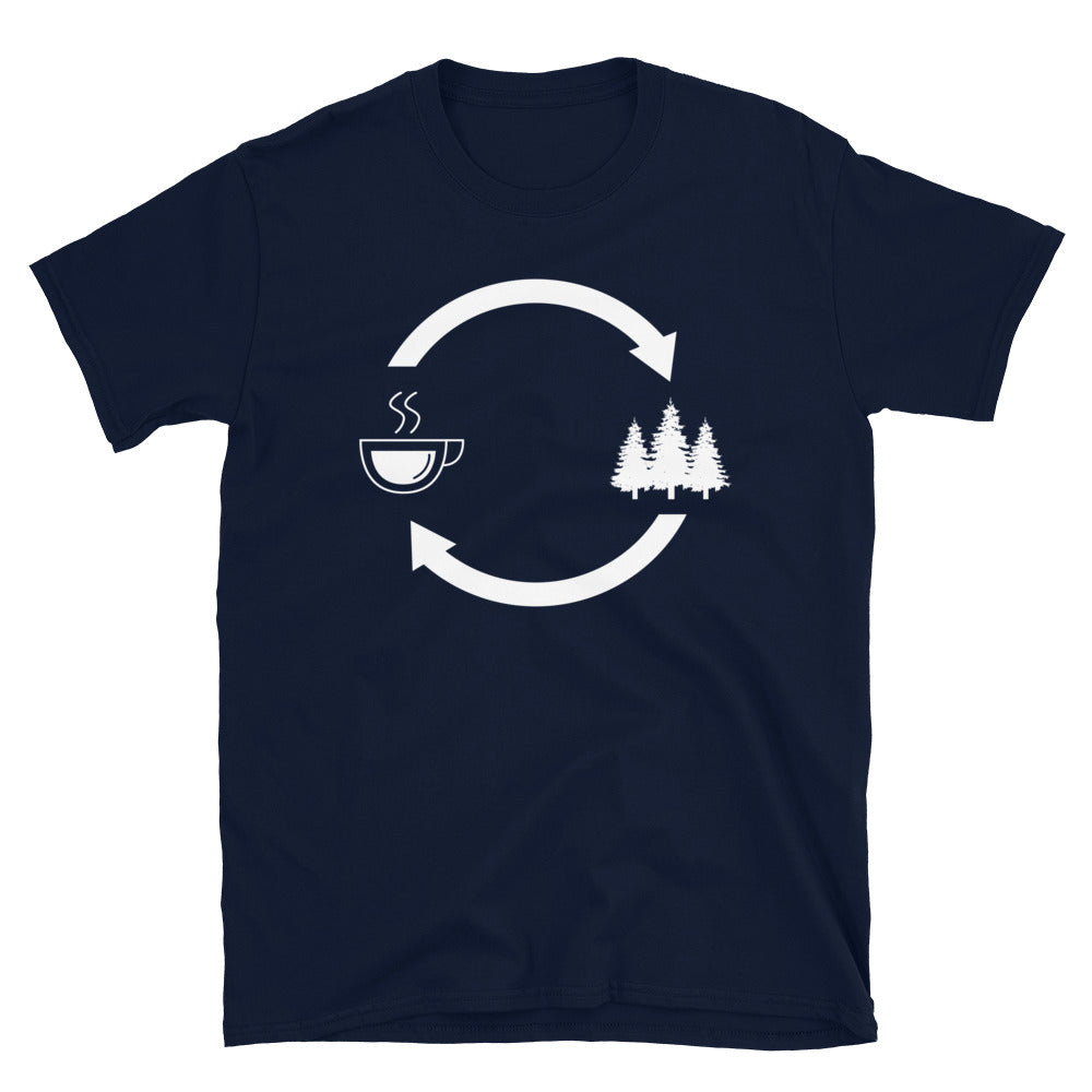 Kaffee, Ladepfeile Und Baum - T-Shirt (Unisex) camping Navy