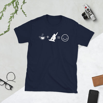 Kaffee, Lächeln Und Snowboarden - T-Shirt (Unisex) snowboarden Navy