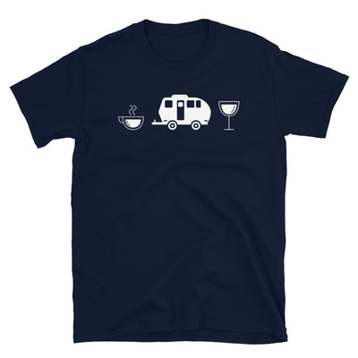 Kaffee, Wein Und Camping - T-Shirt (Unisex) camping Navy