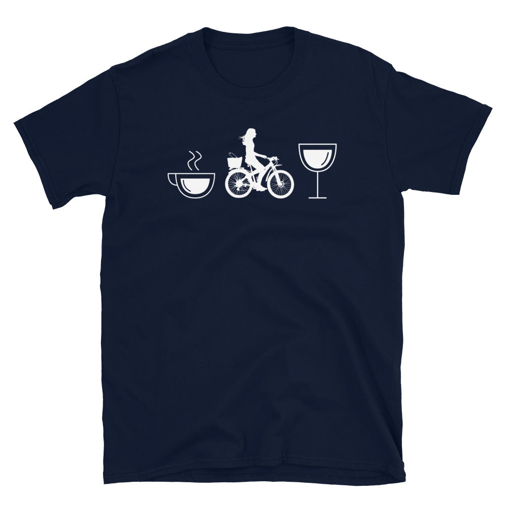 Kaffee, Wein Und Radfahren - T-Shirt (Unisex) fahrrad Navy