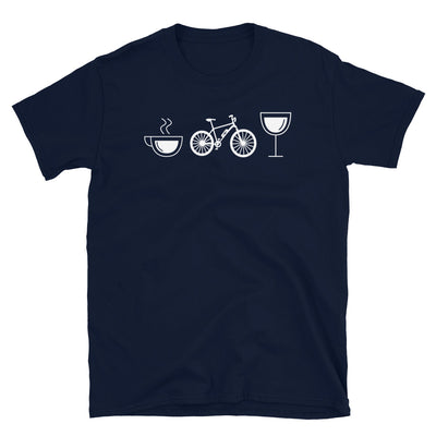 Kaffee, Wein Und E-Bike - T-Shirt (Unisex) e-bike Navy