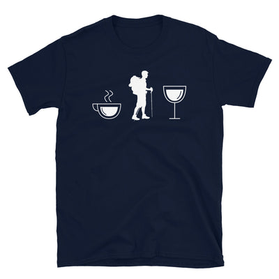 Kaffee, Wein Und Wandern - T-Shirt (Unisex) wandern Navy