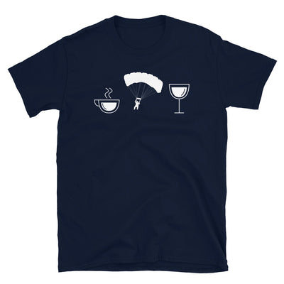 Kaffee, Wein Und Paragliding - T-Shirt (Unisex) berge Navy