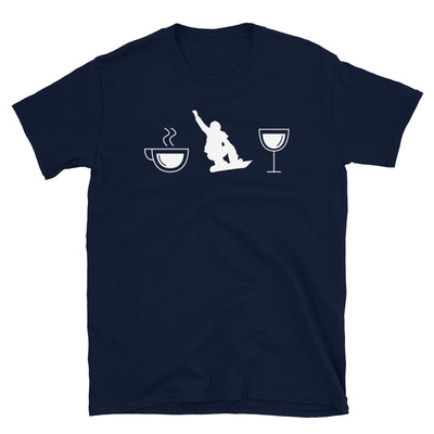 Kaffee, Wein Und Snowboarden - T-Shirt (Unisex) snowboarden Navy