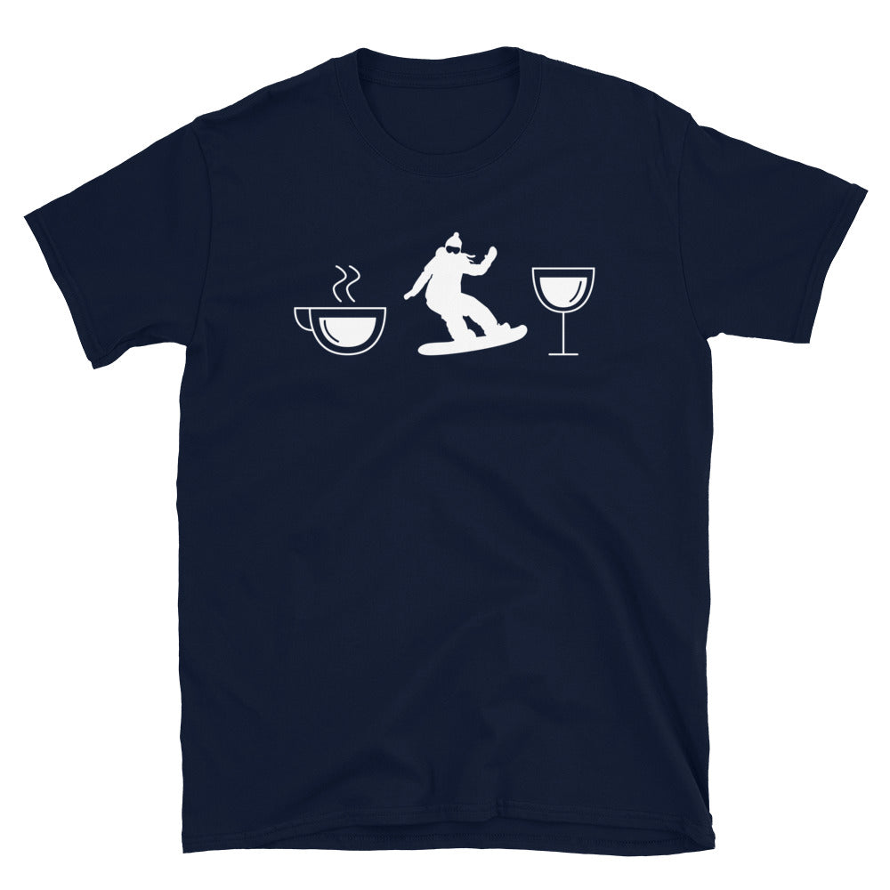 Kaffee, Wein Und Snowboarden - T-Shirt (Unisex) snowboarden Navy