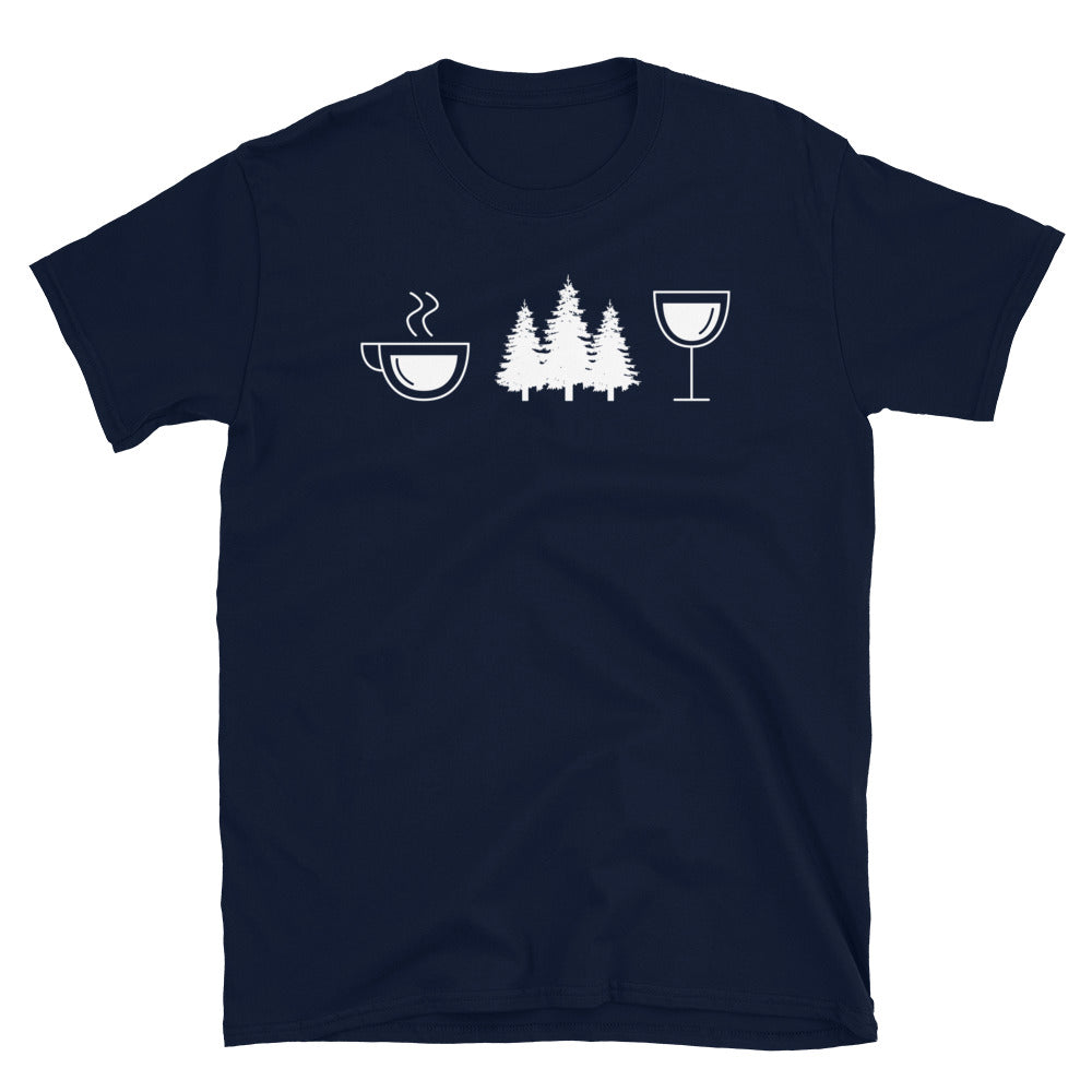 Kaffee, Wein Und Bäume - T-Shirt (Unisex) camping Navy
