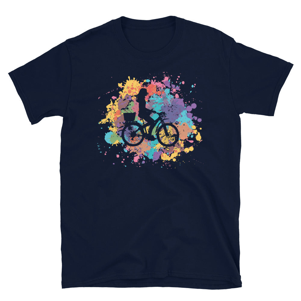 Buntes Spritzen Und Radfahren 2 - T-Shirt (Unisex) fahrrad Navy