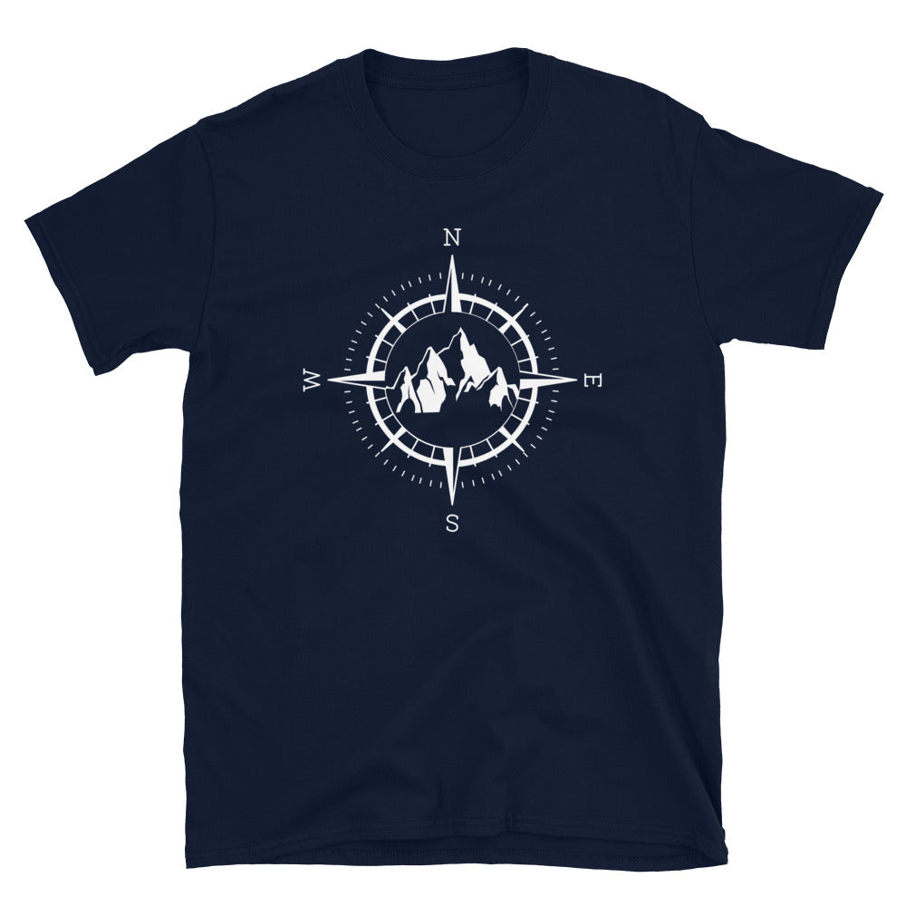 Kompass Und Berg - T-Shirt (Unisex) berge Navy