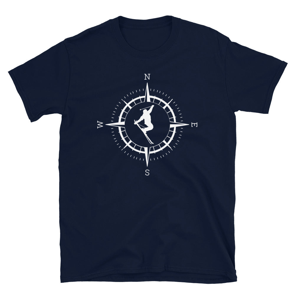 Kompass Und Skifahren - T-Shirt (Unisex) klettern ski Navy