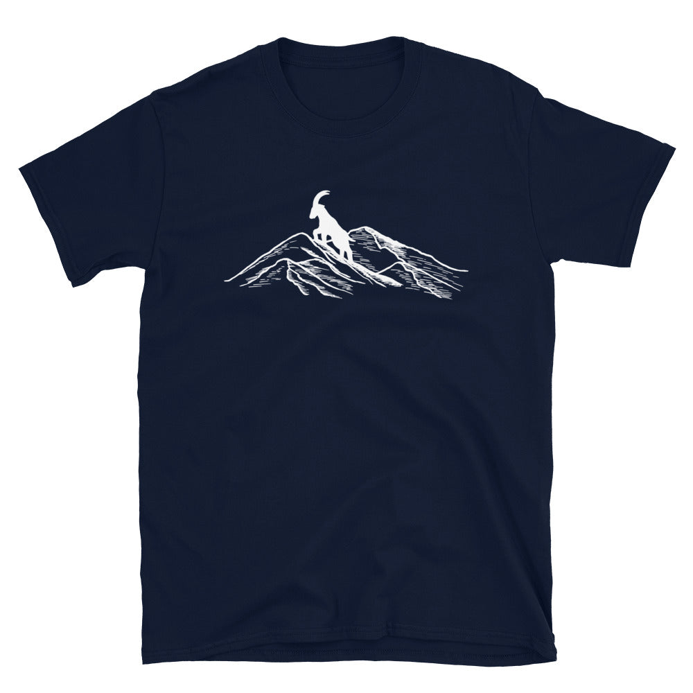 Alpensteinbock Auf Berg - T-Shirt (Unisex) berge wandern Navy