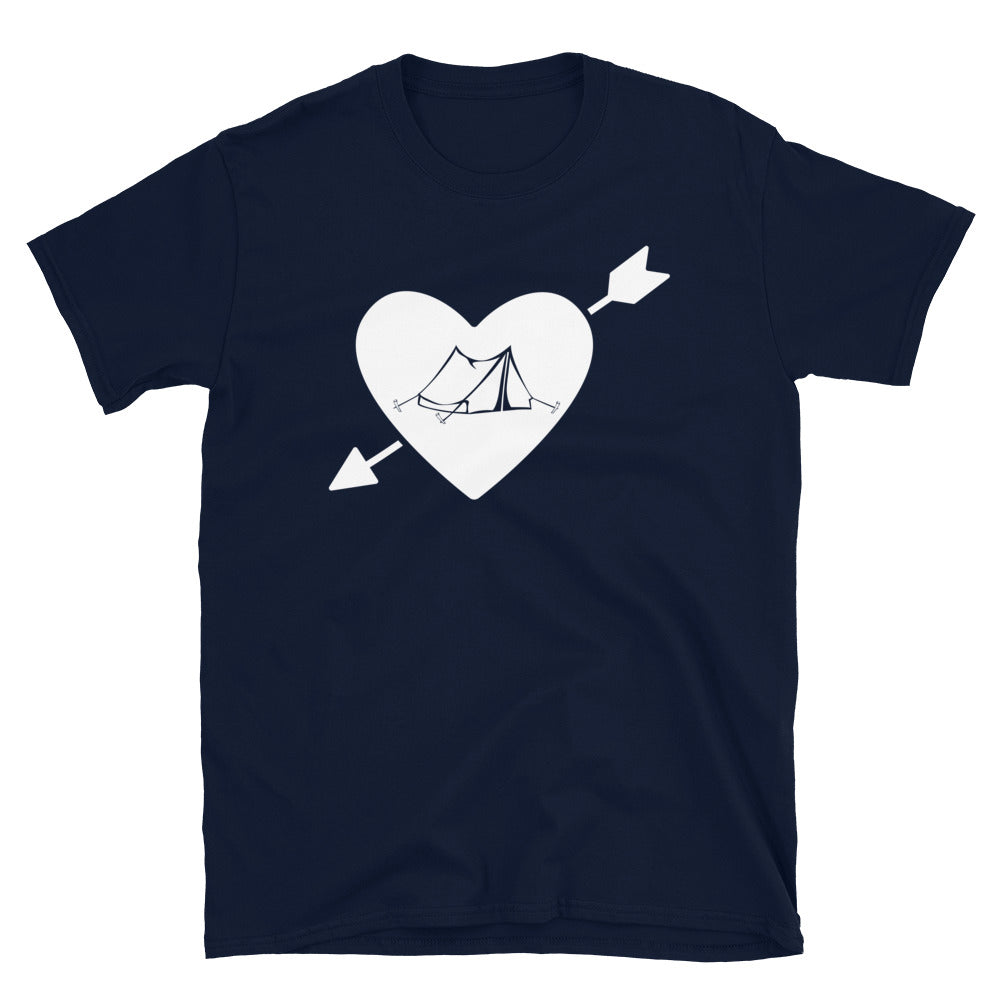 Herz, Pfeil Und Camping 1 - T-Shirt (Unisex) camping Navy