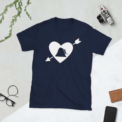 Herz, Pfeil Und Klettern 1 - T-Shirt (Unisex) klettern Navy