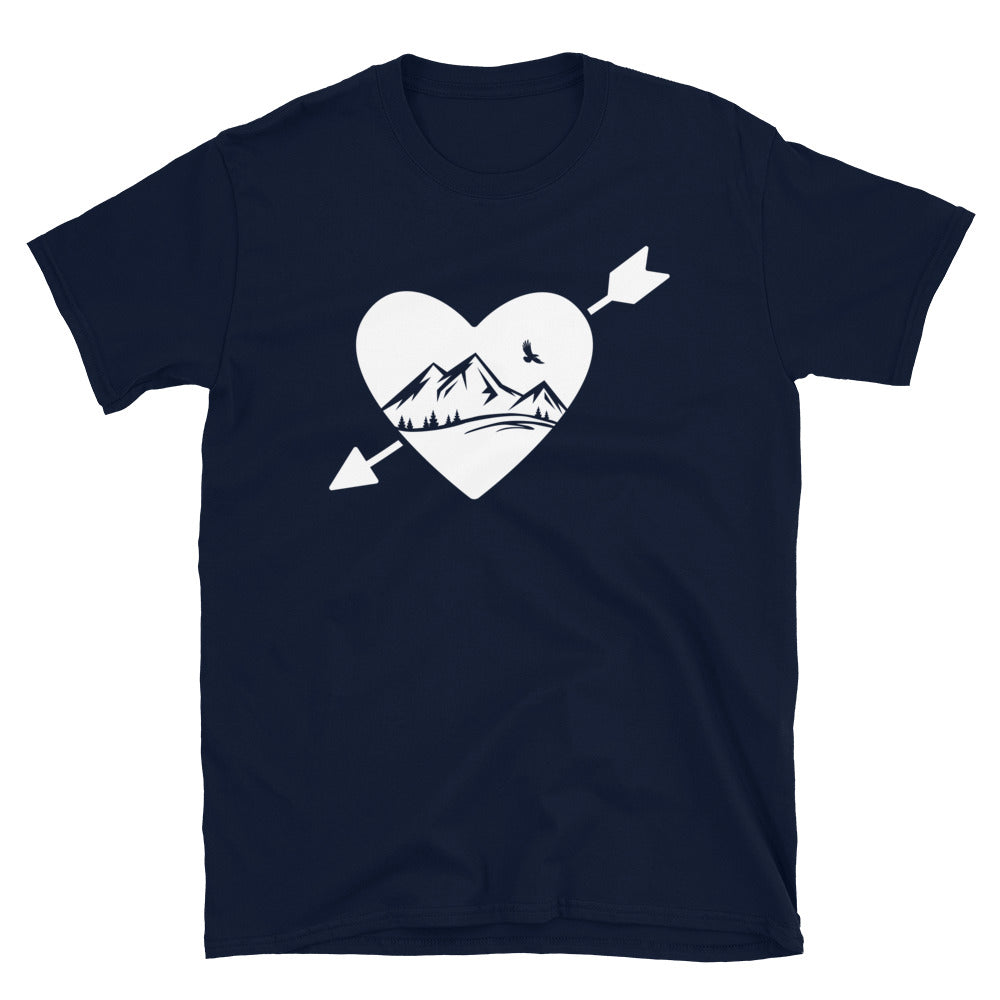 Herz, Pfeil Und Berg - T-Shirt (Unisex) berge Navy