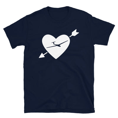 Herz, Pfeil Und Segelflugzeug - T-Shirt (Unisex) berge Navy
