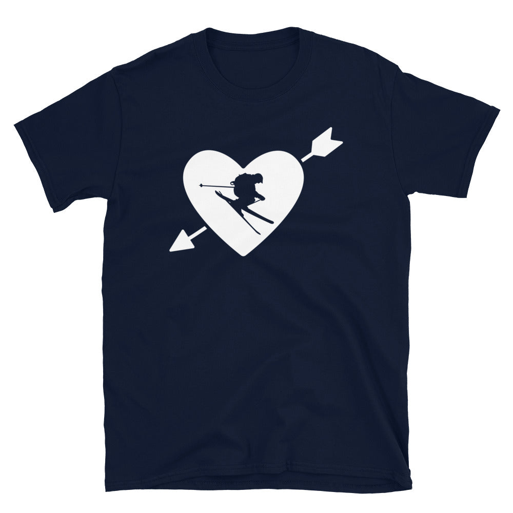 Arrow Heart Und Skifahren - T-Shirt (Unisex) klettern ski Navy
