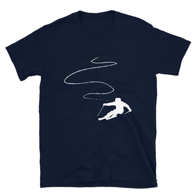 Kurvenlinie – Skifahren - T-Shirt (Unisex) klettern ski Navy