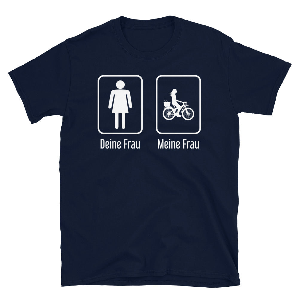 Deine Frau - Meine Frau - T-Shirt (Unisex) fahrrad Navy