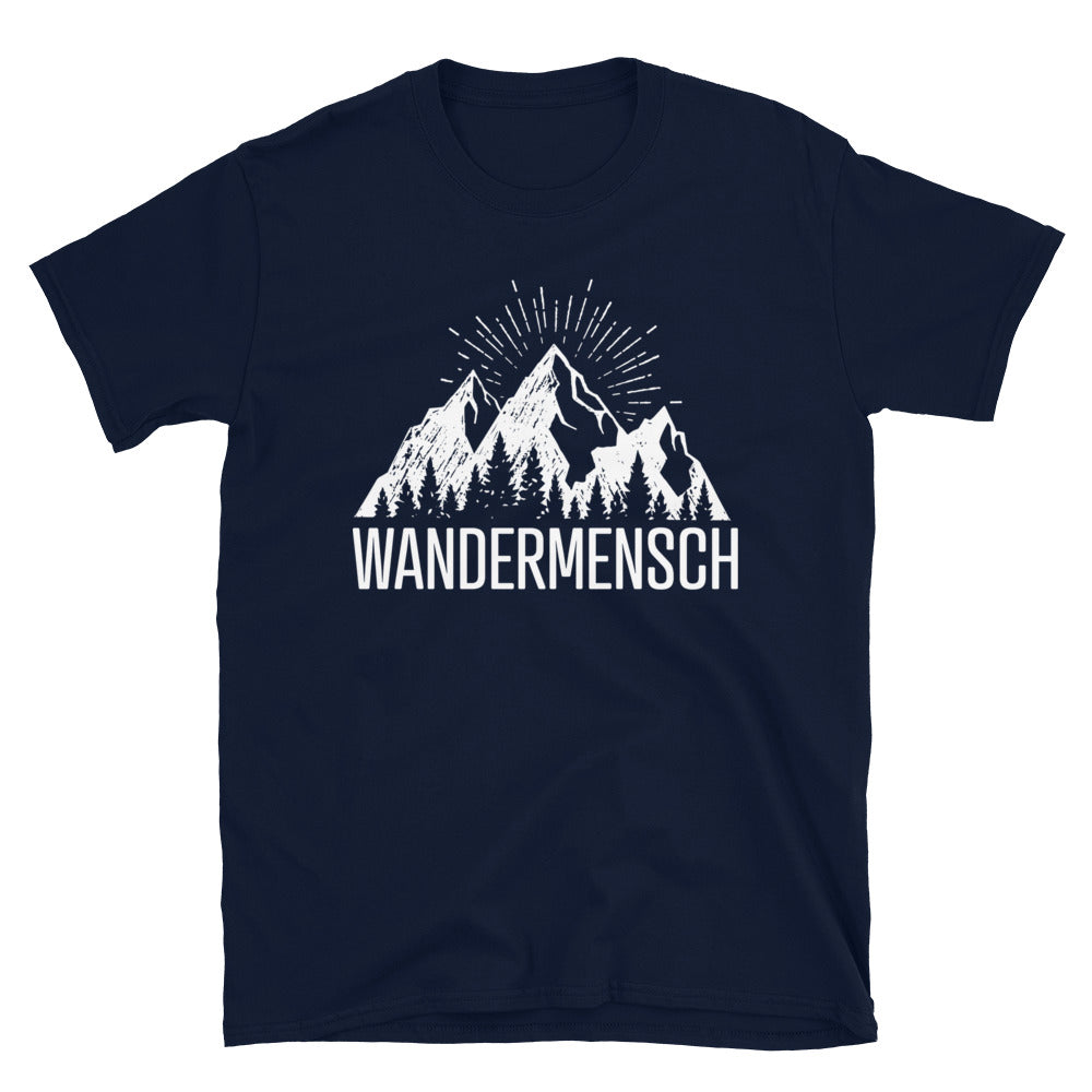 Der Wandermensch - T-Shirt (Unisex) berge wandern Navy