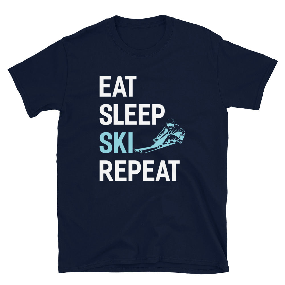Eat Sleep Ski Repeat - T-Shirt (Unisex) klettern Navy