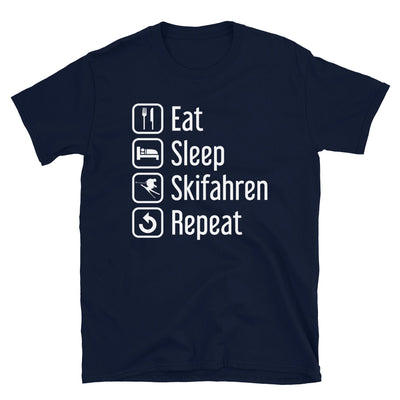 Eat Sleep Skifahren Repeat - T-Shirt (Unisex) klettern ski Navy