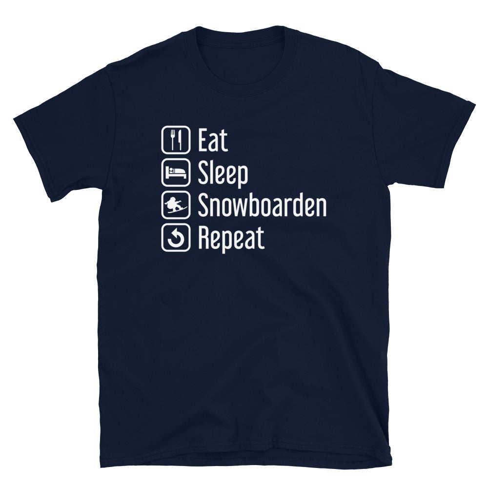 Eat Sleep Snowboarden Repeat - T-Shirt (Unisex) snowboarden Navy