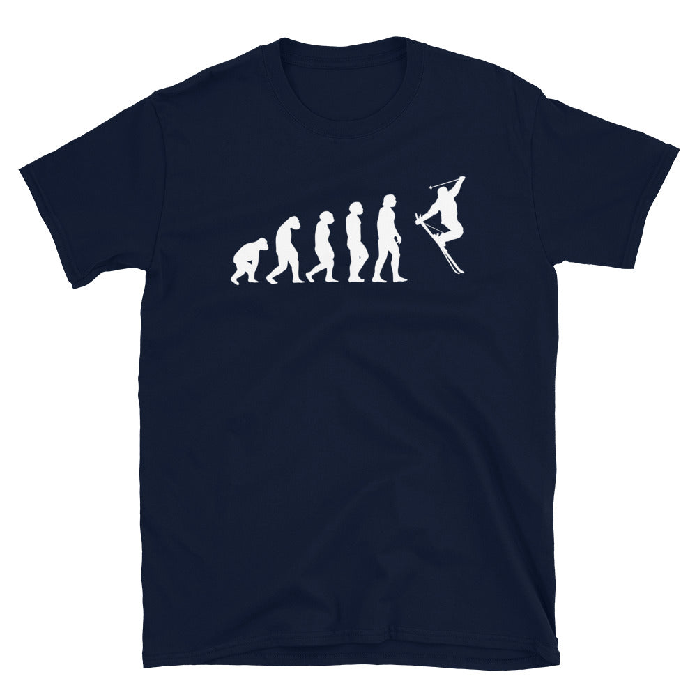 Evolution Und Skifahren - T-Shirt (Unisex) klettern ski Navy