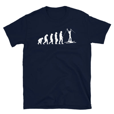 Evolution Und Skifahren - T-Shirt (Unisex) klettern ski Navy