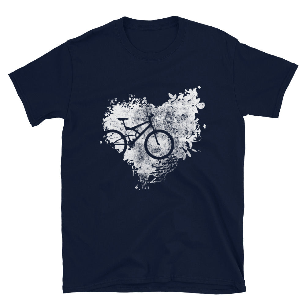 Grunge Herz - Radfahren - T-Shirt (Unisex) fahrrad Navy
