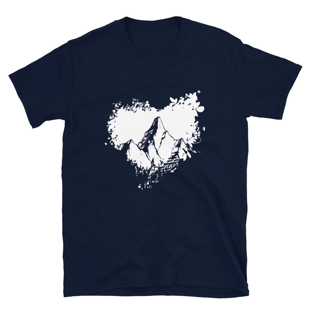 Grunge Herz - Berg - T-Shirt (Unisex) berge Navy
