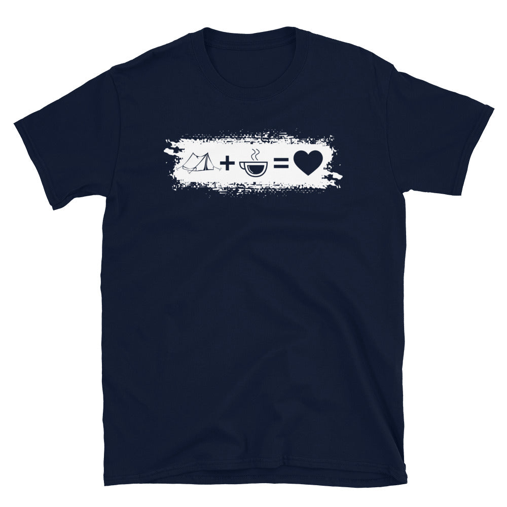 Grunge Rechteck - Herz - Kaffee - Campingzelt - T-Shirt (Unisex) camping Navy