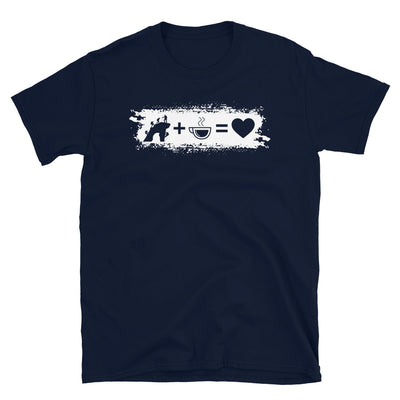 Grunge Rechteck - Herz - Kaffee - Klettern - T-Shirt (Unisex) klettern Navy